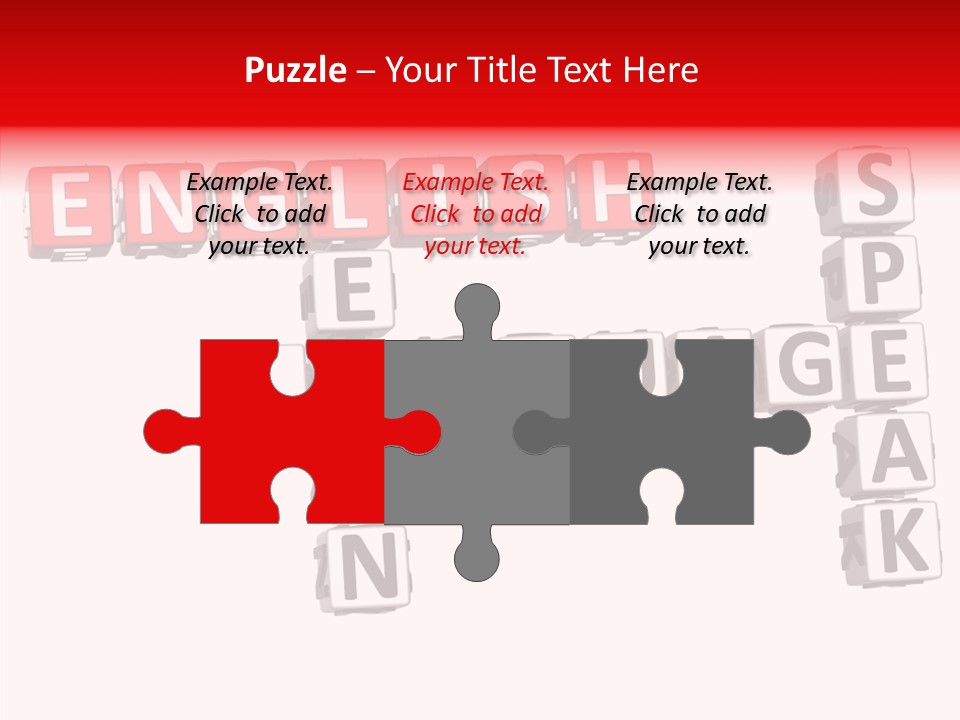 A Crossword Puzzle With English And Spanish Words PowerPoint Template