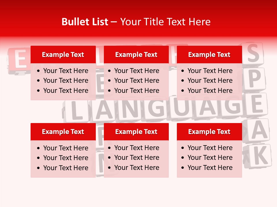 A Crossword Puzzle With English And Spanish Words PowerPoint Template