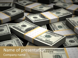 Number One Hundred Dollar Bill Billions PowerPoint Template