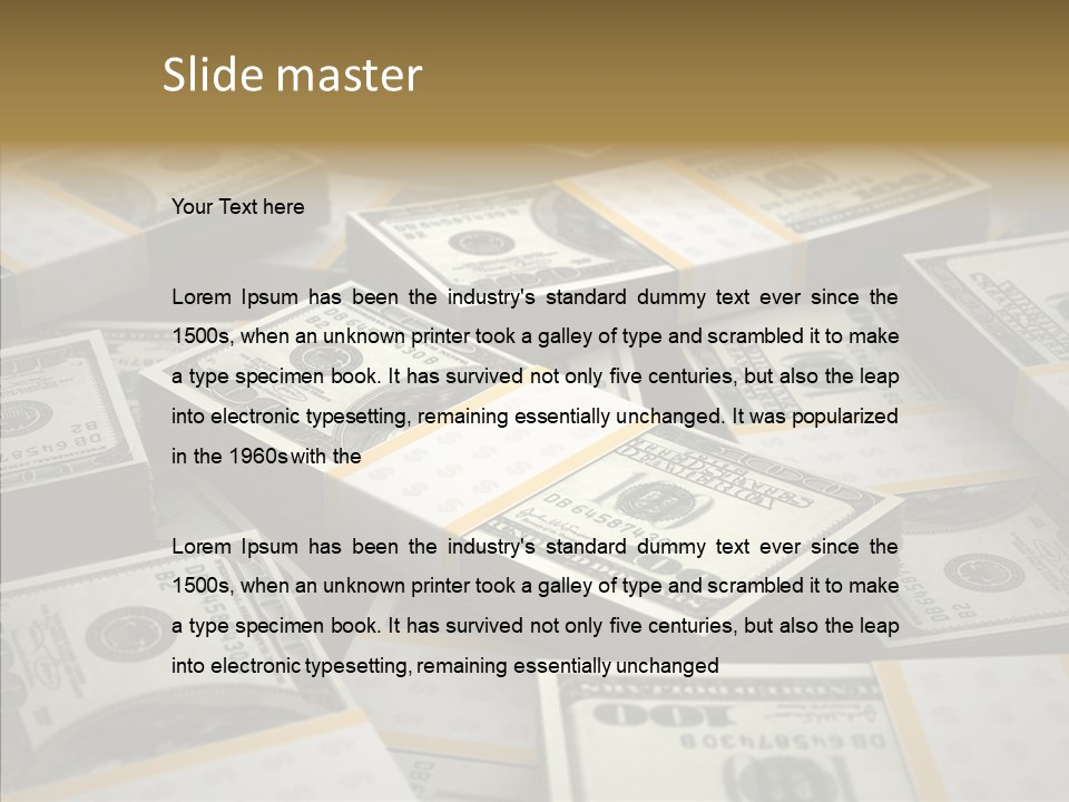Number One Hundred Dollar Bill Billions PowerPoint Template