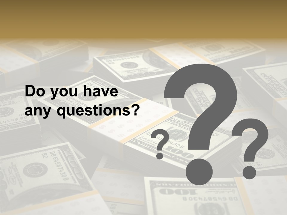 Number One Hundred Dollar Bill Billions PowerPoint Template