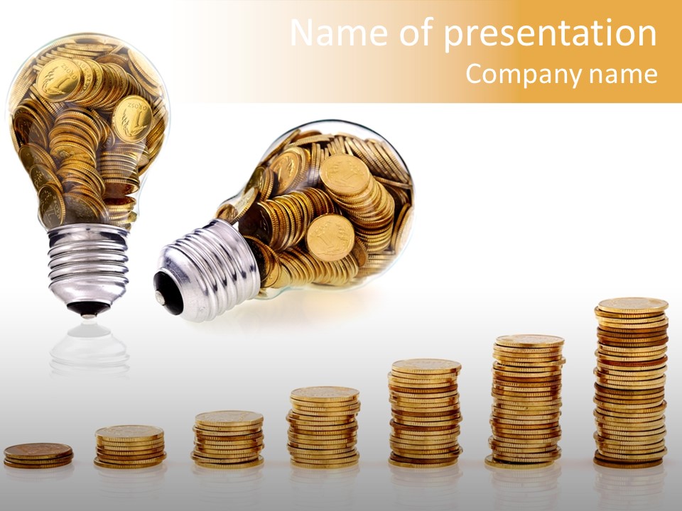 A Light Bulb With Money Coming Out Of It PowerPoint Template