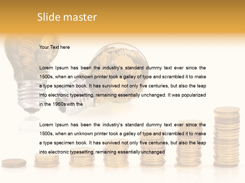 A Light Bulb With Money Coming Out Of It PowerPoint Template