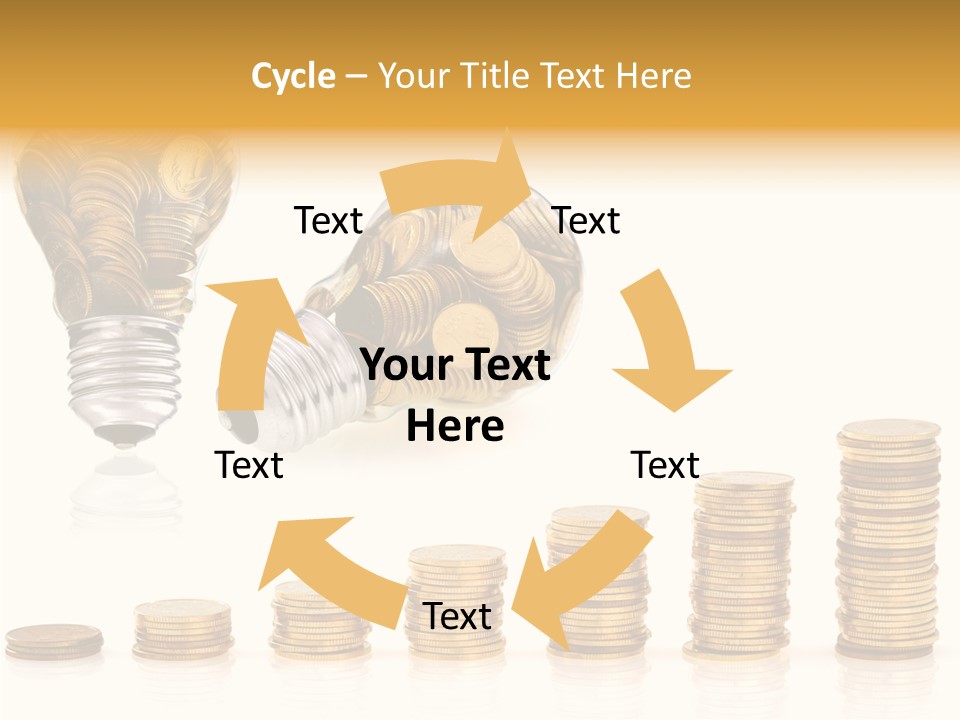 A Light Bulb With Money Coming Out Of It PowerPoint Template