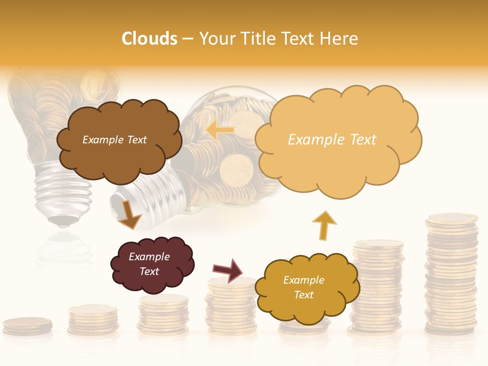 A Light Bulb With Money Coming Out Of It PowerPoint Template