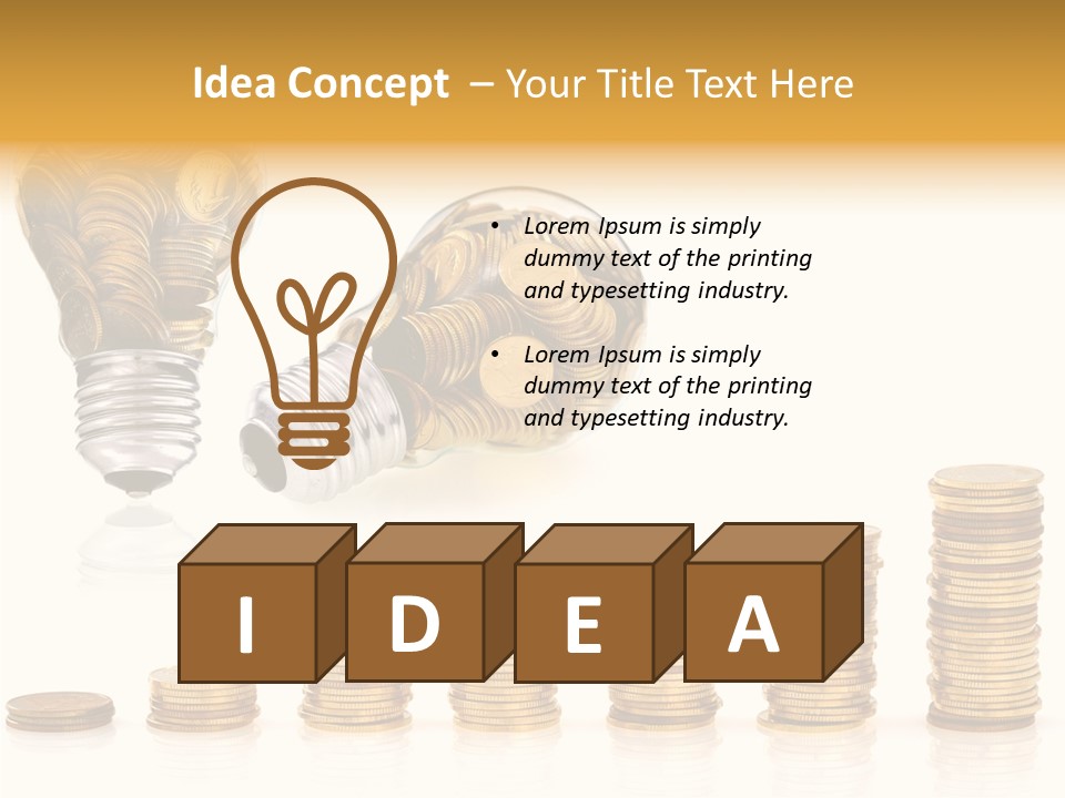 A Light Bulb With Money Coming Out Of It PowerPoint Template