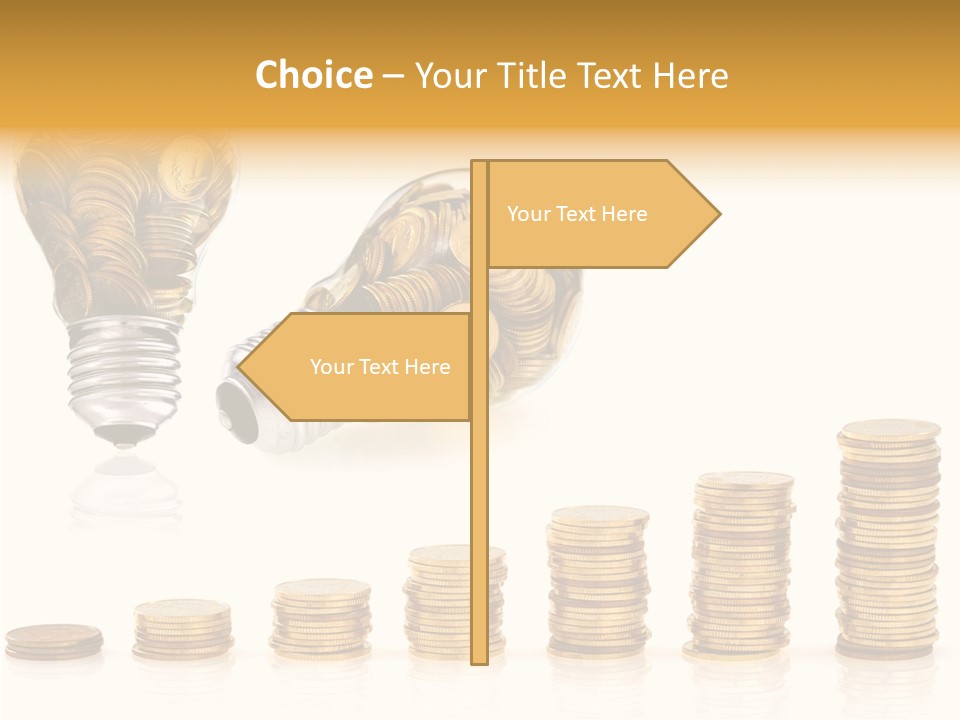 A Light Bulb With Money Coming Out Of It PowerPoint Template