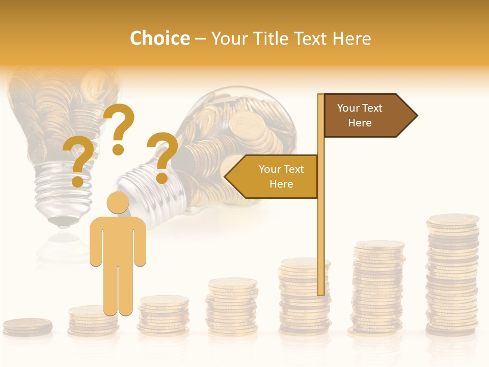 A Light Bulb With Money Coming Out Of It PowerPoint Template