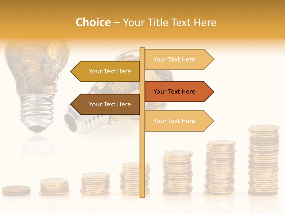 A Light Bulb With Money Coming Out Of It PowerPoint Template
