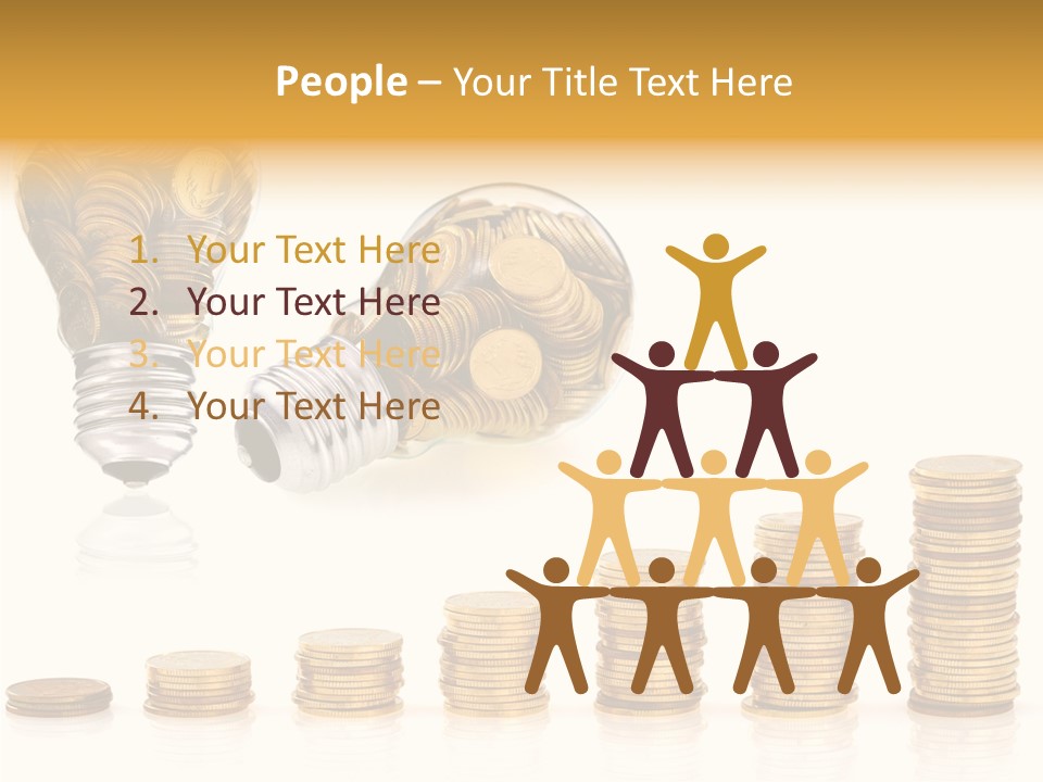 A Light Bulb With Money Coming Out Of It PowerPoint Template