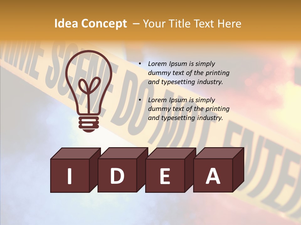 Tape Boundary Patrol Car PowerPoint Template