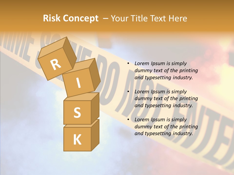 Tape Boundary Patrol Car PowerPoint Template