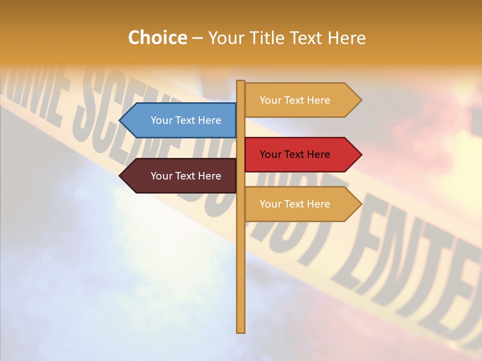 Tape Boundary Patrol Car PowerPoint Template