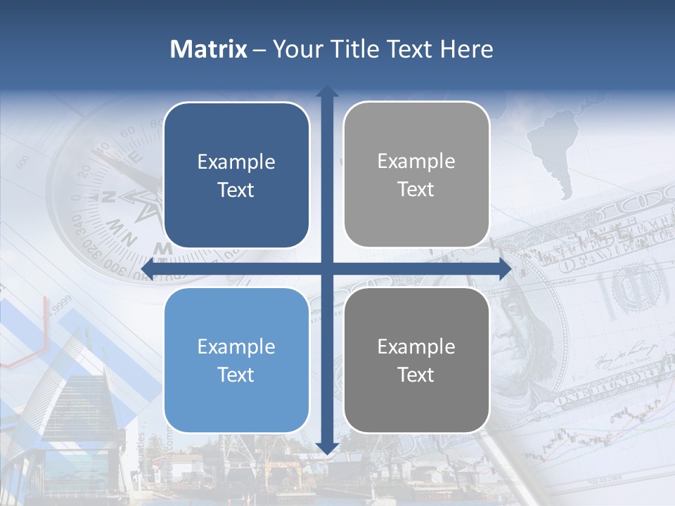 A Compass, Money, And A Pen On Top Of A Map PowerPoint Template