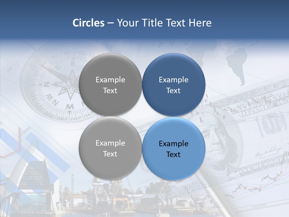 A Compass, Money, And A Pen On Top Of A Map PowerPoint Template