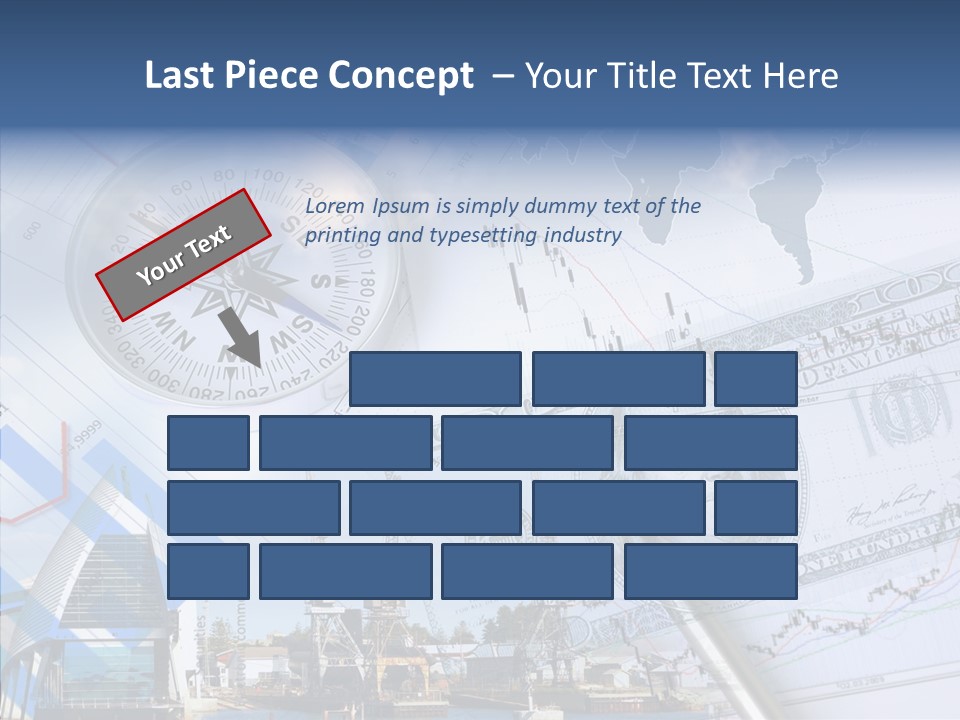 A Compass, Money, And A Pen On Top Of A Map PowerPoint Template