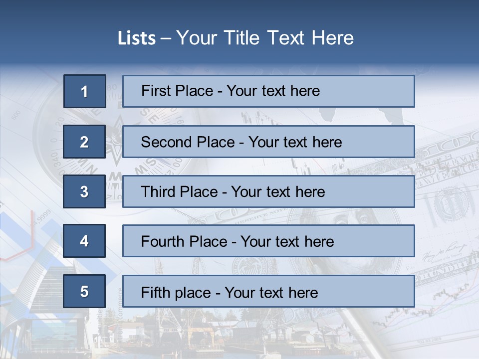 A Compass, Money, And A Pen On Top Of A Map PowerPoint Template