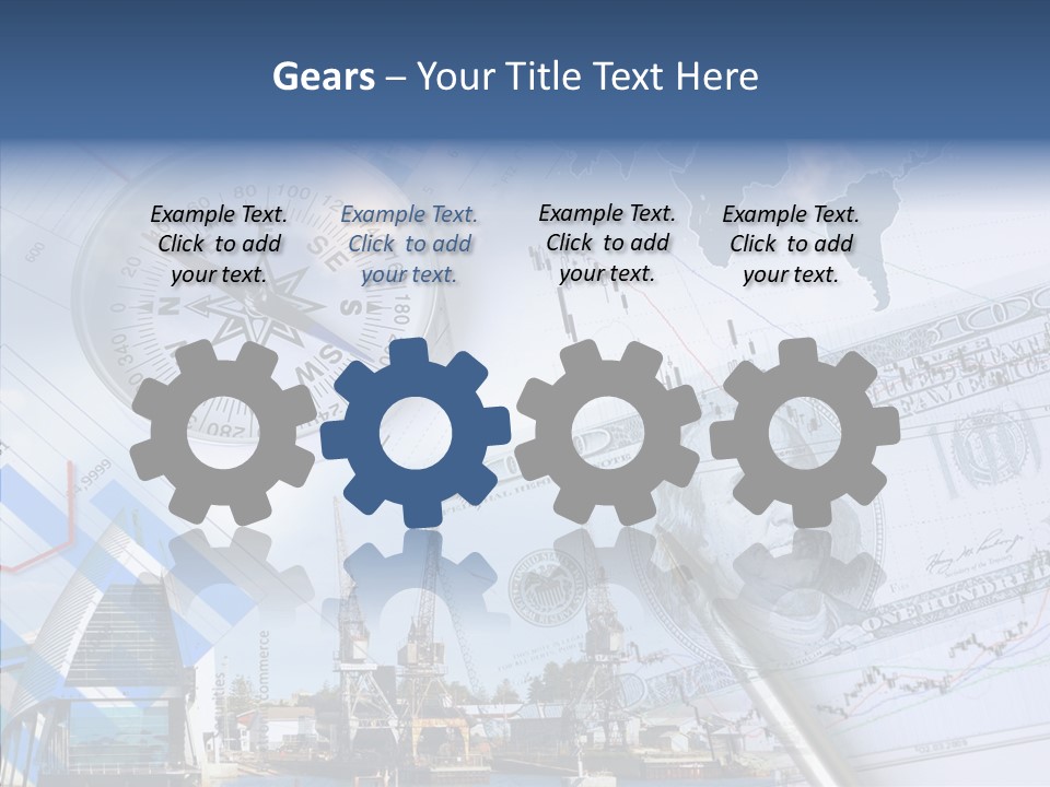 A Compass, Money, And A Pen On Top Of A Map PowerPoint Template
