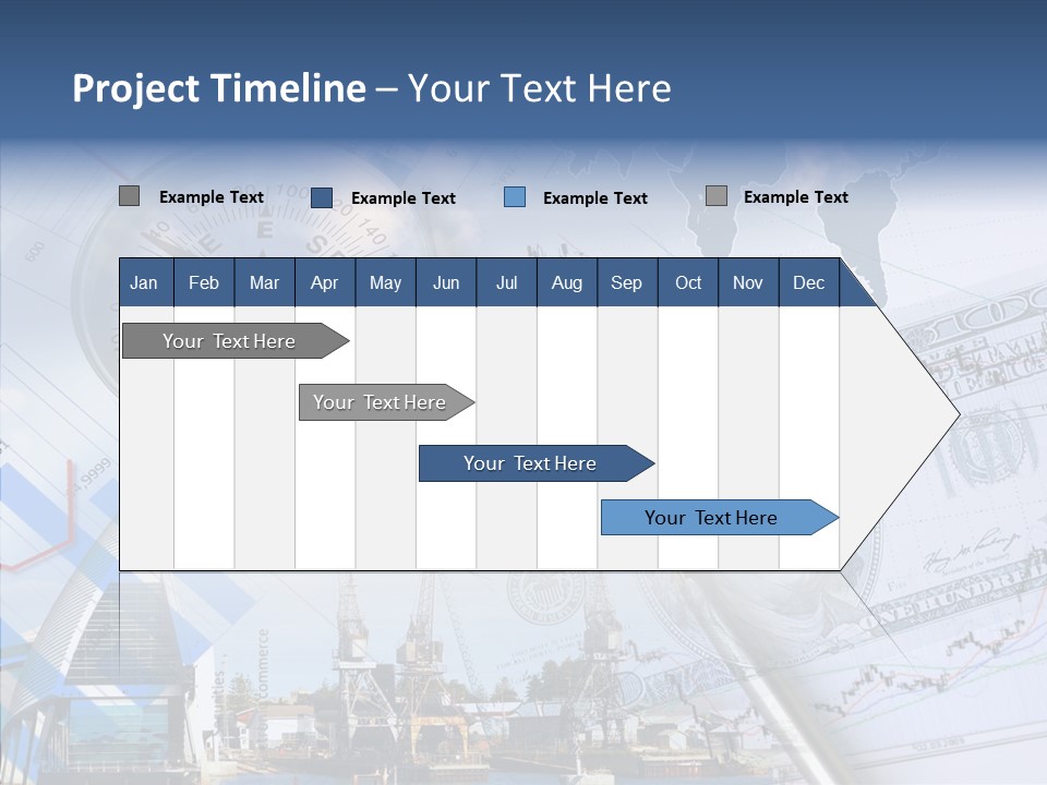 A Compass, Money, And A Pen On Top Of A Map PowerPoint Template