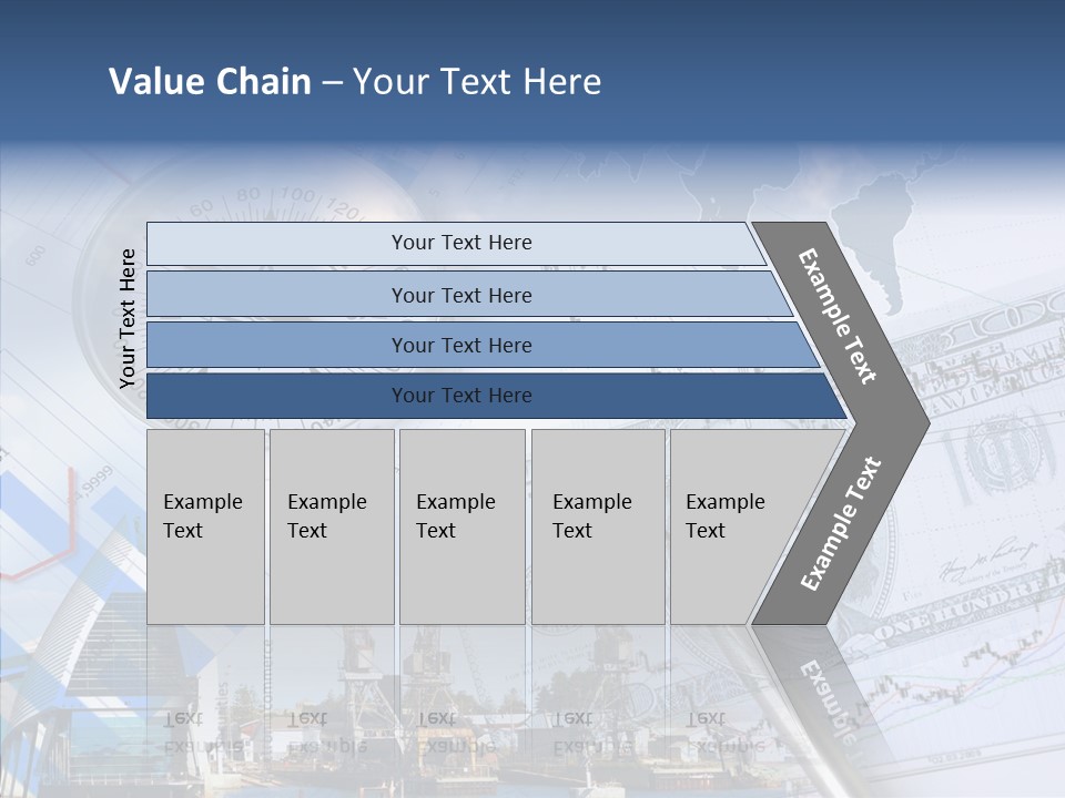 A Compass, Money, And A Pen On Top Of A Map PowerPoint Template