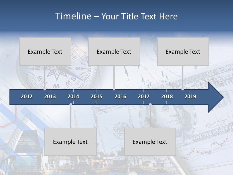 A Compass, Money, And A Pen On Top Of A Map PowerPoint Template