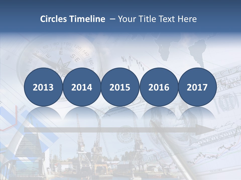 A Compass, Money, And A Pen On Top Of A Map PowerPoint Template