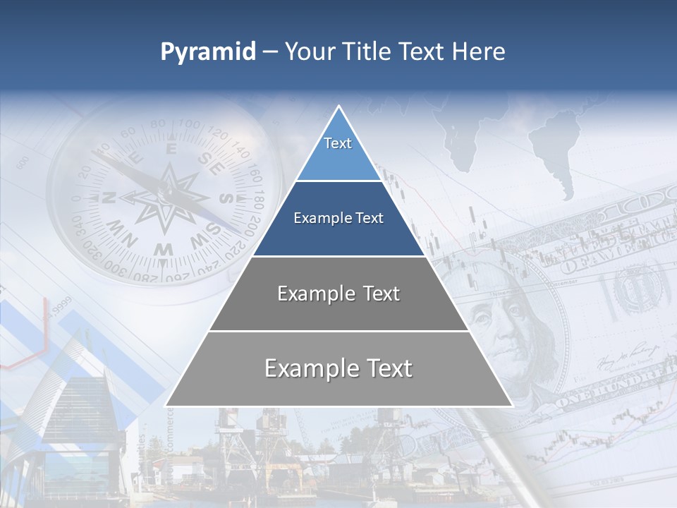 A Compass, Money, And A Pen On Top Of A Map PowerPoint Template