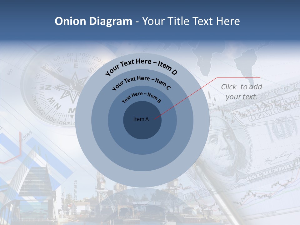 A Compass, Money, And A Pen On Top Of A Map PowerPoint Template