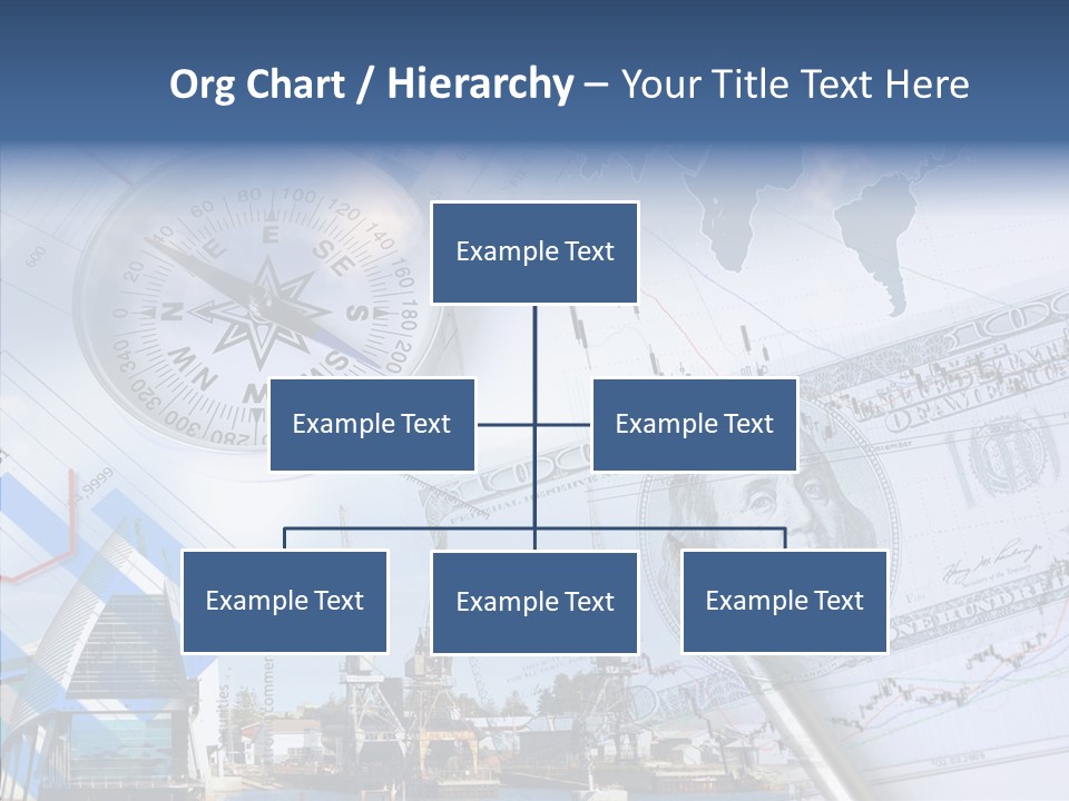 A Compass, Money, And A Pen On Top Of A Map PowerPoint Template
