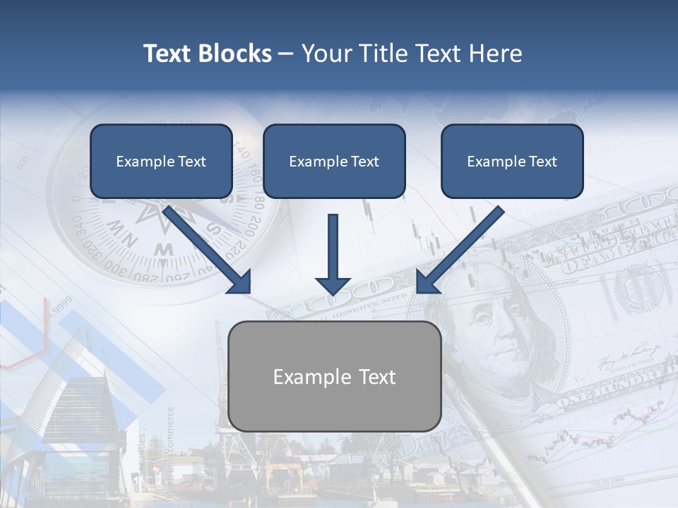 A Compass, Money, And A Pen On Top Of A Map PowerPoint Template