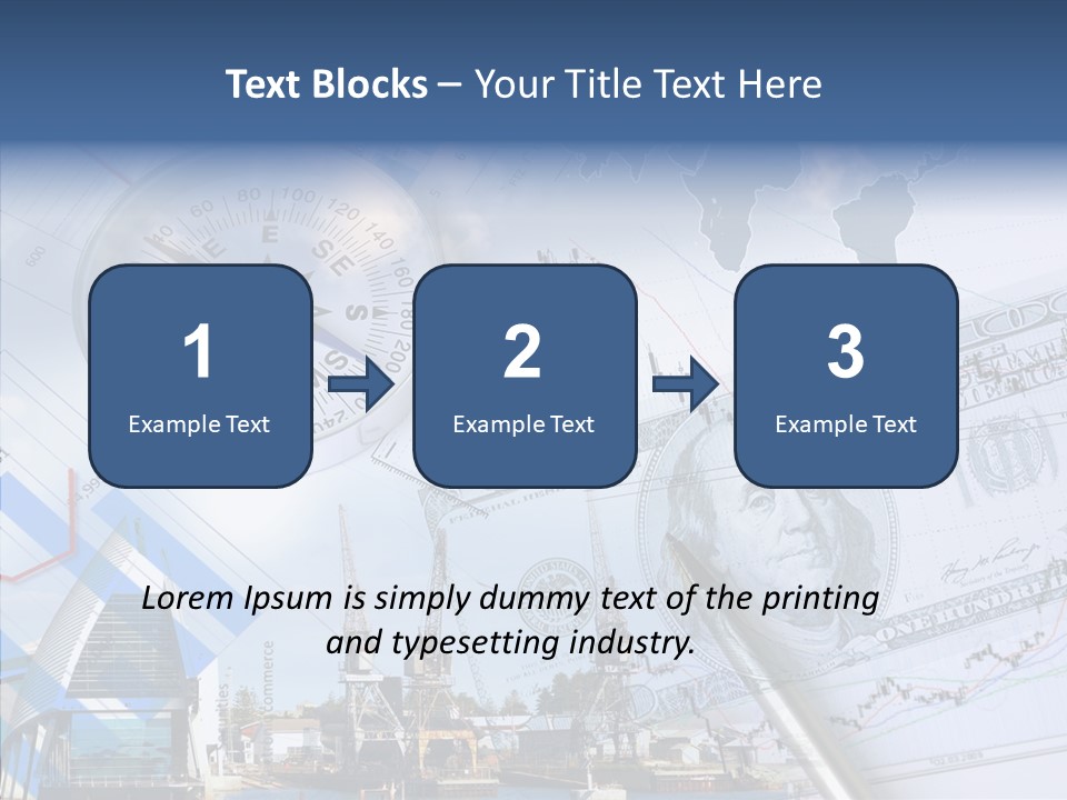 A Compass, Money, And A Pen On Top Of A Map PowerPoint Template