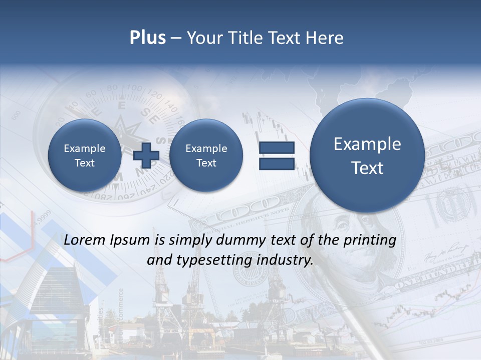 A Compass, Money, And A Pen On Top Of A Map PowerPoint Template