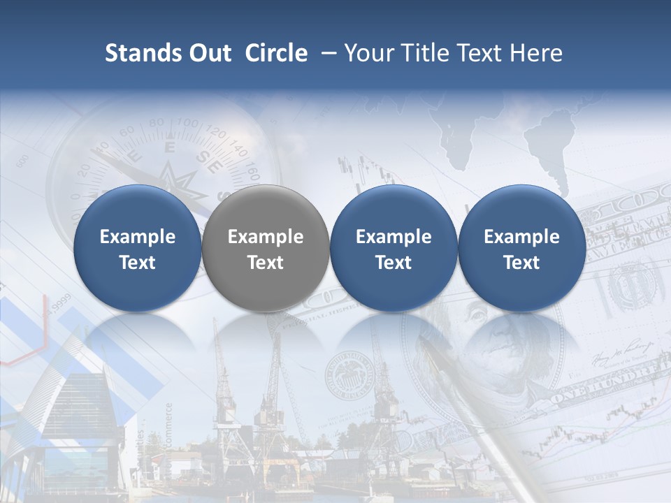 A Compass, Money, And A Pen On Top Of A Map PowerPoint Template