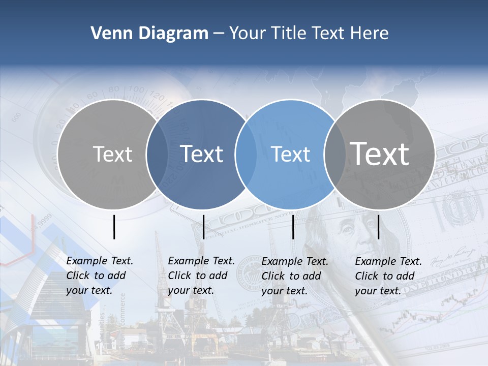 A Compass, Money, And A Pen On Top Of A Map PowerPoint Template