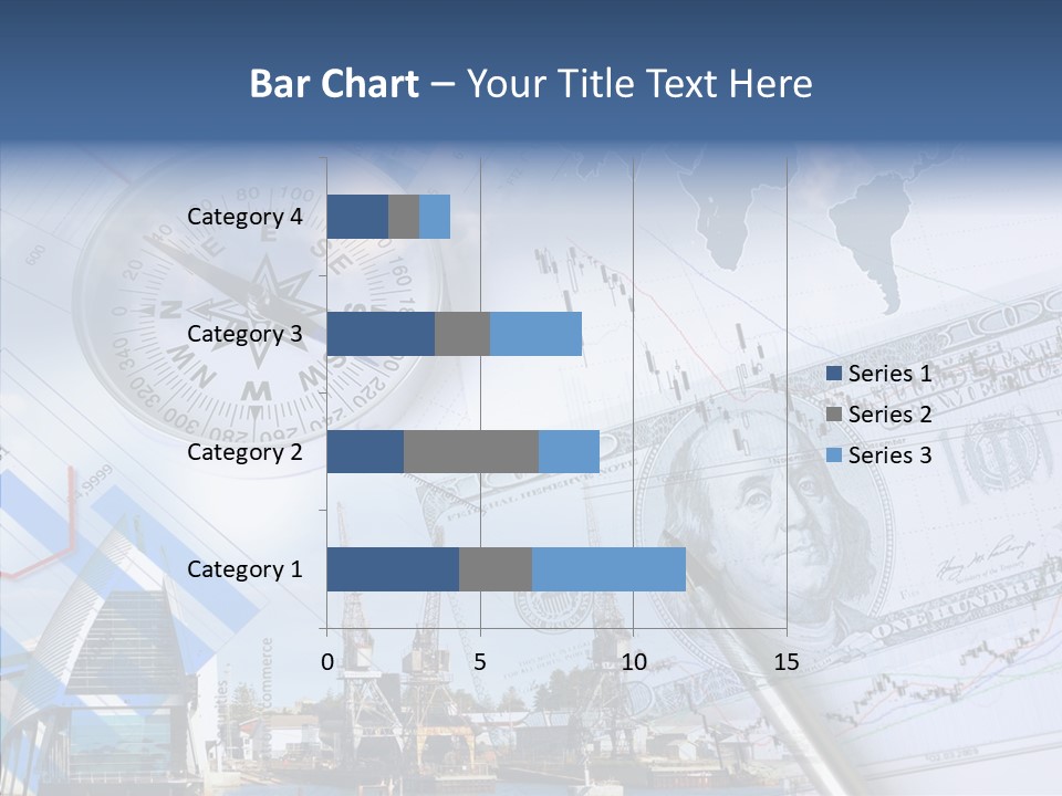 A Compass, Money, And A Pen On Top Of A Map PowerPoint Template