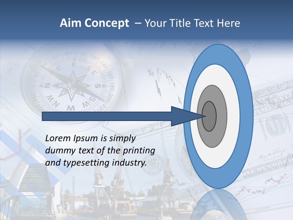 A Compass, Money, And A Pen On Top Of A Map PowerPoint Template