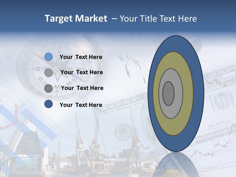 A Compass, Money, And A Pen On Top Of A Map PowerPoint Template