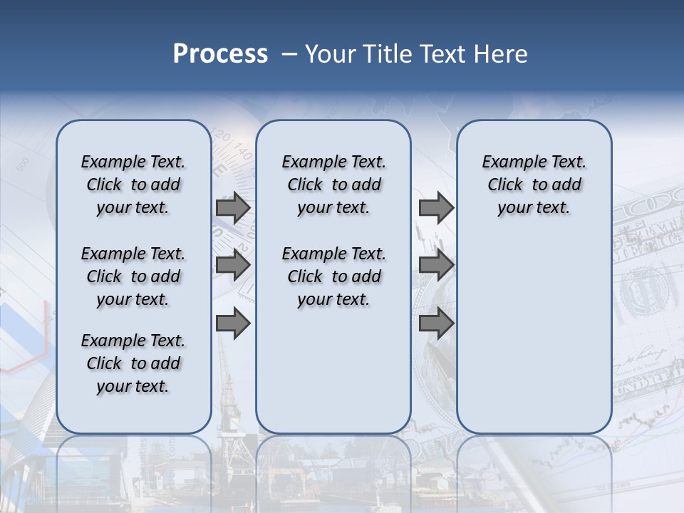 A Compass, Money, And A Pen On Top Of A Map PowerPoint Template