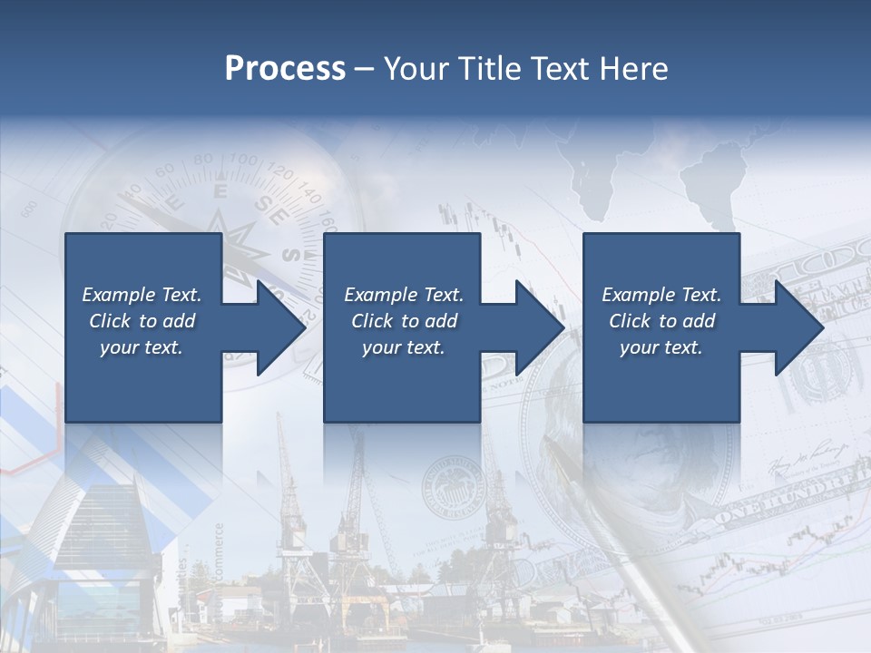 A Compass, Money, And A Pen On Top Of A Map PowerPoint Template