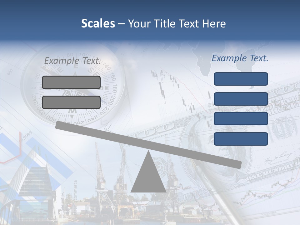 A Compass, Money, And A Pen On Top Of A Map PowerPoint Template