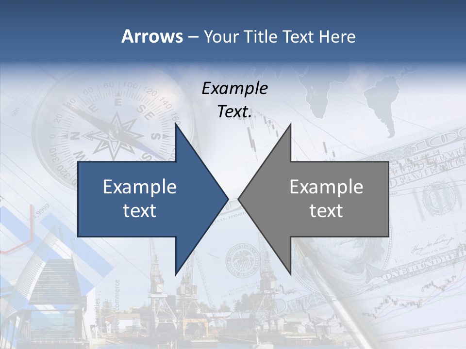 A Compass, Money, And A Pen On Top Of A Map PowerPoint Template