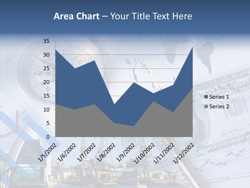 A Compass, Money, And A Pen On Top Of A Map PowerPoint Template