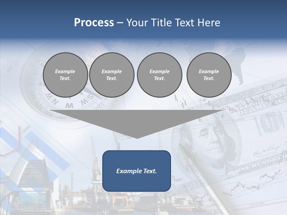 A Compass, Money, And A Pen On Top Of A Map PowerPoint Template