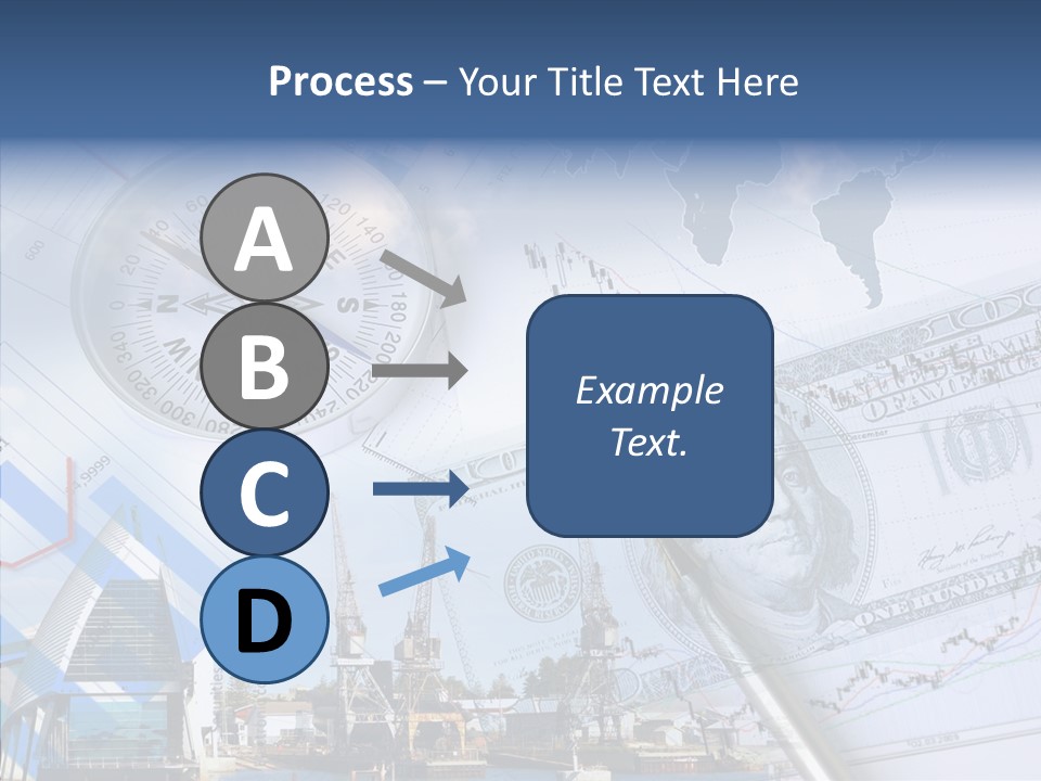 A Compass, Money, And A Pen On Top Of A Map PowerPoint Template