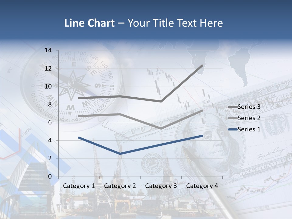 A Compass, Money, And A Pen On Top Of A Map PowerPoint Template