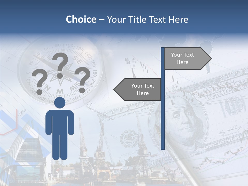 A Compass, Money, And A Pen On Top Of A Map PowerPoint Template