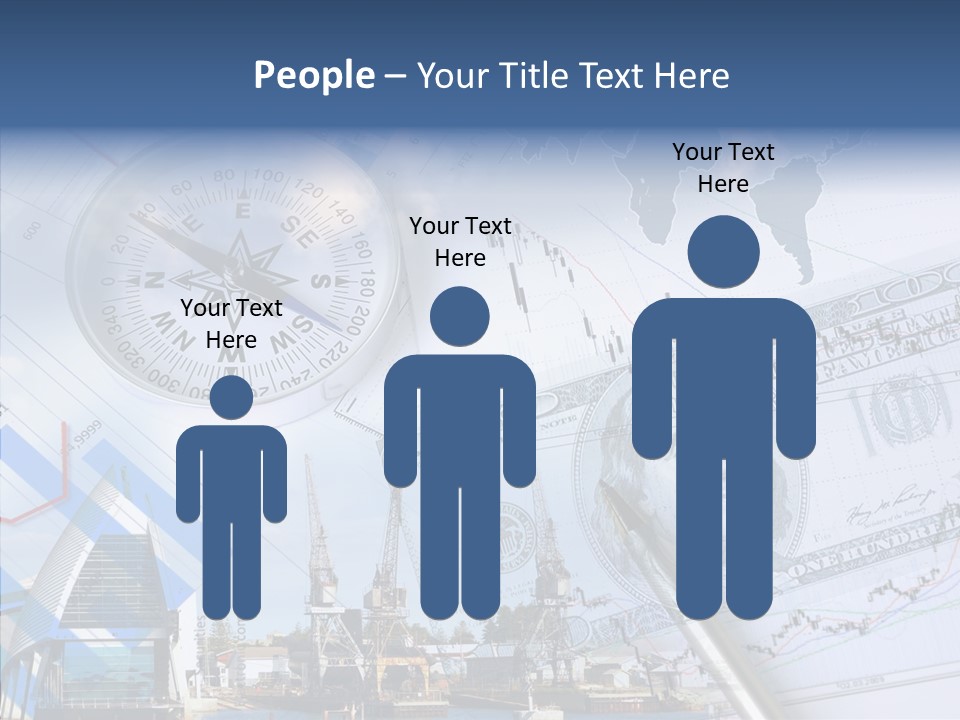 A Compass, Money, And A Pen On Top Of A Map PowerPoint Template