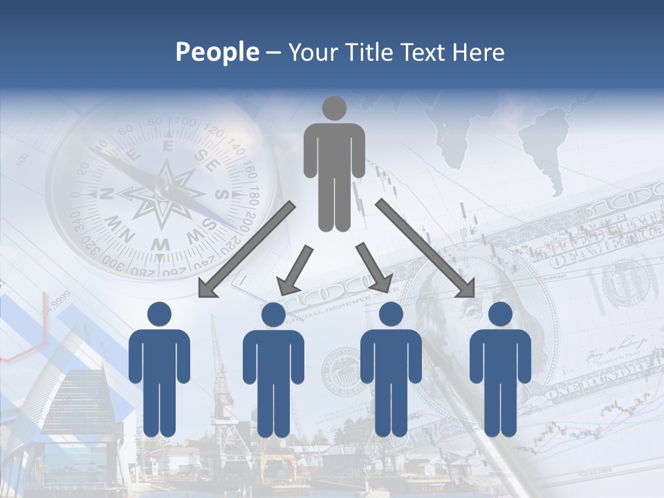 A Compass, Money, And A Pen On Top Of A Map PowerPoint Template