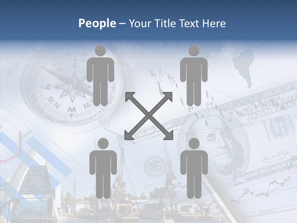 A Compass, Money, And A Pen On Top Of A Map PowerPoint Template