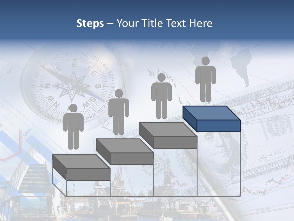 A Compass, Money, And A Pen On Top Of A Map PowerPoint Template